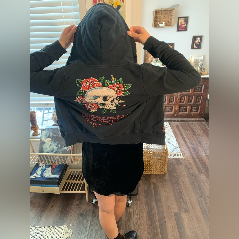 Don Ed Hardy zip up hoodie
